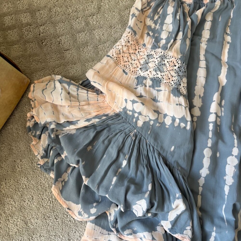 Surf Gypsy Tie Die Off the Shoulder Top size S fits like 8-10 - Picture 4 of 7